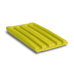 Plastic lid for frontlift bins yellow